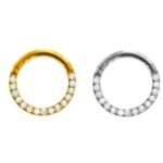 Piercing Argola Segmento Articulado Aço Cirurgico Pedras Frontal/A249