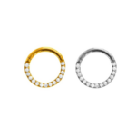 Argola Click Titânio - Pedra Zircônia Frontal /TAC001