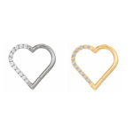 Argola Click Titânio - Coração Segmento Zircônia /TAC009