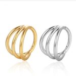 Argola Click Titânio - 3 semiarcos Liso /TAC021