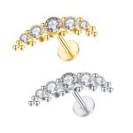 Piercing Labret Titânio 5 Zircônia 14 bolinhas /T100