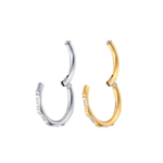 Piercing Argola Click Titânio 5 Pedras Retangulares /T025