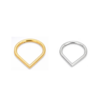 Piercing Argola Gota V Lisa Aço Cirúrgico Segmento Articulado/T627