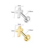 Labret Aço - Cruz Liso /ALA037