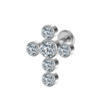 Labret Titânio - cruz com zircônia /TLA050