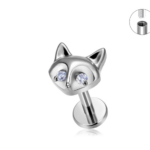 Piercings Labret Titânio Gato com Olho Zircônia /TLA053