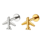 Labret Titânio - avião liso/TLA055