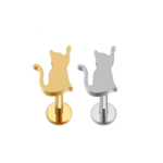 Labret Titânio - gatinho / TLA062