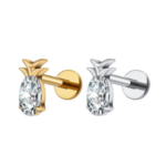 Labret Titânio - abacaxi zircônia /TLA070