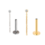 Piercing Labret Titânio Corrente/T073