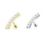 Labret Titânio - arco com 6 zircônias/TLA093