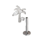 Labret Titânio - coqueiro com zircônia /TLA098