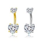 Piercing Umbigo Aço Coração Com Zircônia /A126