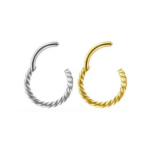 Piercing Argola Aço Cirúrgico Segmento Articulado Detalhe Torcido /A149