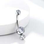 Umbigo Titânio Pedras /TUM155