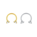 Ferradura Titânio - ferradura ponta garra com zircônia /TFE115