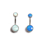 Umbigo Titânio - arco pedra opala copo /TUM128