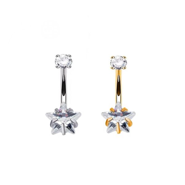 Piercing Umbigo Titânio Estrela Zircônia /T151 - Imagem 4