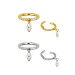 Argola Click Titânio Zircônia com Pingente /T163