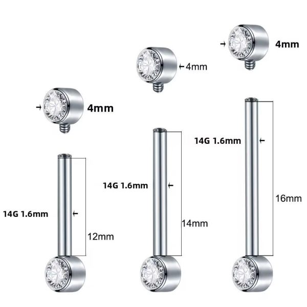 Piercing Mamilo Titânio Rosca Interna/T166 - Imagem 9