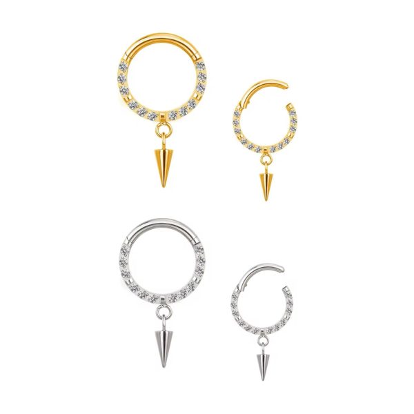 Piercing Argola Click Titânio Zircônia Spike /T160 - Imagem 1