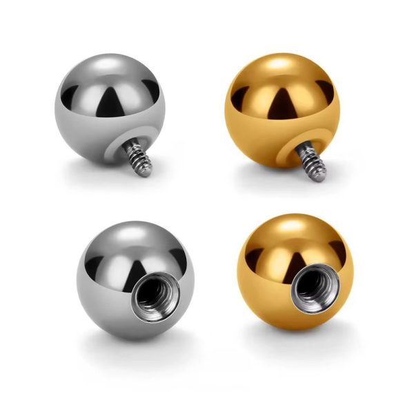 Bolinha Titânio Lisa para Piercings com Haste 1.6mm ROSCA INTERNA/T182 - Imagem 6