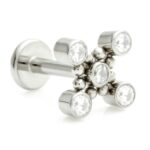 Labret Titânio – 4 pontas e todas zircônia/LPZ173