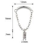 LABRET TITANIO PINGENTE PEDRA/LTP197