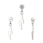 Piercing Labret Titânio Pingente Raio/T207