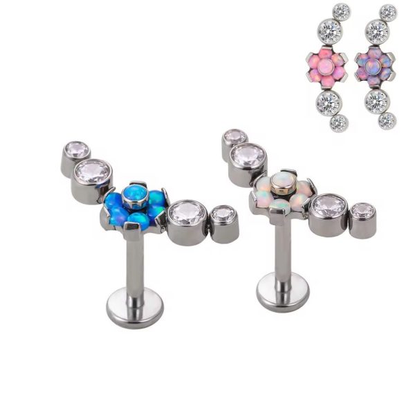 Piercing labret Titânio Cluter Flor /T209 - Imagem 1