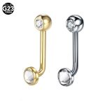 PIERCING GENITAL TITÂNIO 2 PEDRAS/TPG168
