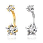 Piercing Umbigo Aço Estrela Zircônia /A333