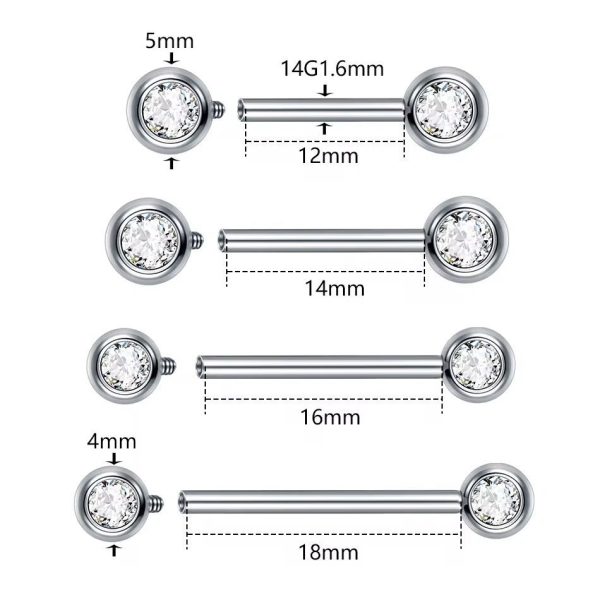 Piercing Mamilo Titânio Zircônia /TMA138 - Imagem 4