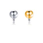 Bolinha Titânio Lisa para Piercings com Haste 1.6mm ROSCA INTERNA/T182