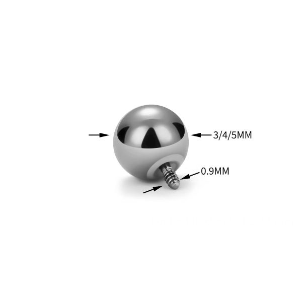 Bolinha Titânio Lisa para Piercings com Haste 1.6mm ROSCA INTERNA/T182 - Imagem 2