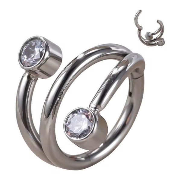 Piercing Meia Argola Titânio Twist Balls Clicker /T212 - Imagem 2