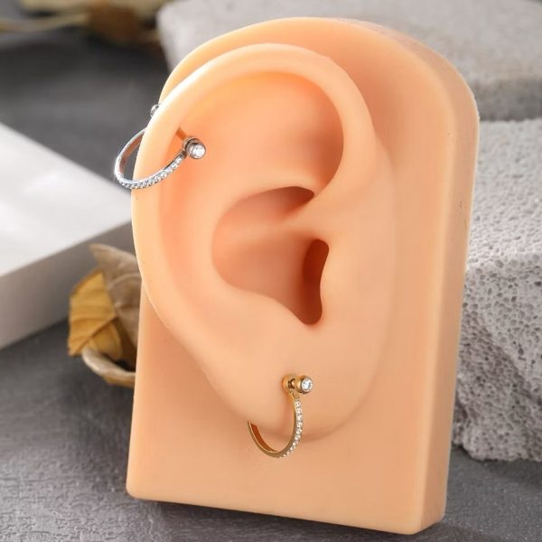 Piercing Meia Argola Aço Cirúrgico Zircônia Cravejada/A282 - Imagem 6