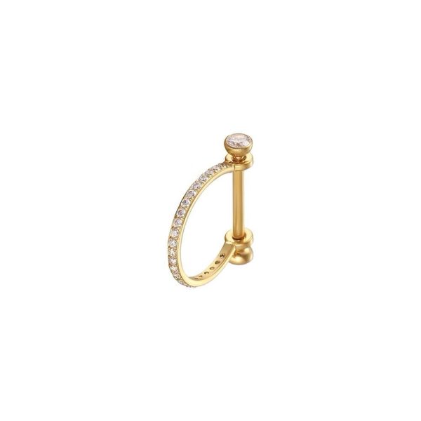 Piercing Meia Argola Aço Cirúrgico Zircônia Cravejada/A282 - Imagem 2
