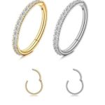 Piercing Argola Segmento Articulado Aço Cirurgico Zircônia Cravejada/A246