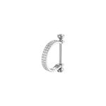 Piercing Meia Argola Aço Cirúrgico 2 Fileiras Zircônia Cravejada/A283 - Imagem 4