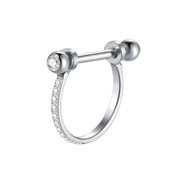 Piercing Meia Argola Titânio Zircônia Cravejada /T214 - Imagem 2