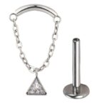 Labret Titânio Curvo com Pingente/LTP300