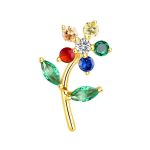 Piercing Labret Titânio Flor com Zircônias Coloridas /T043 - Imagem 4