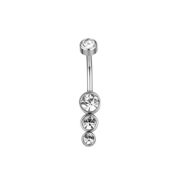 Piercing Umbigo Aço 4 Pedras/A334 - Imagem 3