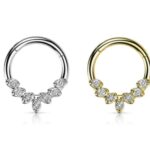 Piercing Argola Aço Cirúrgico Segmento Articulado Zircônias/A341