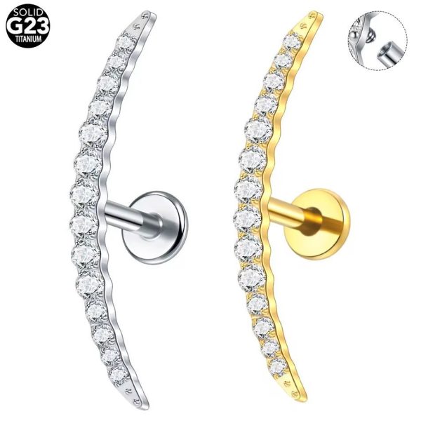 Labret Cluster 14 Pedras Titânio/T343 - Imagem 1
