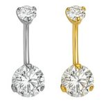 Piercing Umbigo Aço Com Pedra Zircônia /A124