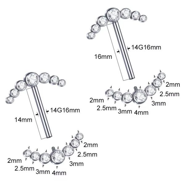 Piercing Mamilo Titânio Zircônia  /T134 - Imagem 3