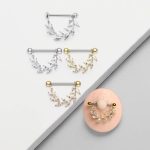 Piercing Mamilo Titânio Galho Zircônia/T380 - Imagem 5