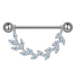 Piercing Mamilo Titânio Galho Zircônia/T380 - Imagem 4